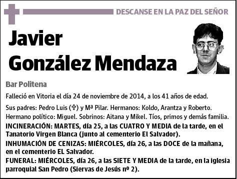 GONZALEZ MENDAZA,JAVIER