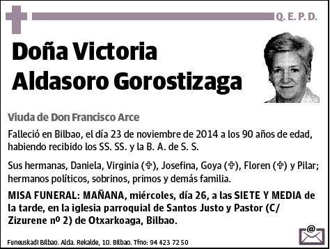 ALDASORO GOROSTIZAGA,VICTORIA