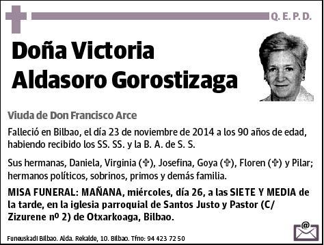 ALDASORO GOROSTIZAGA,VICTORIA