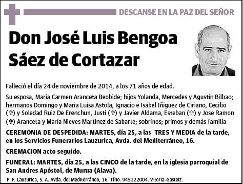 BENGOA SAEZ DE CORTAZAR,JOSE LUIS