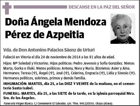 MENDOZA PEREZ DE AZPEITIA,ANGELA