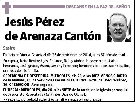 PEREZ DE ARENAZA CANTON,JESUS