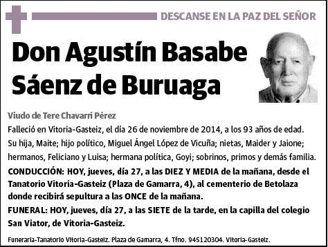 BASABE SAENZ DE BURUAGA,AGUSTIN