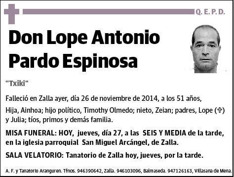 PARDO ESPINOSA,LOPE ANTONIO