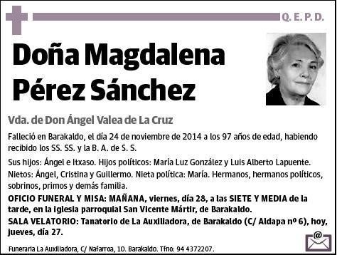 PEREZ SANCHEZ,MAGDALENA