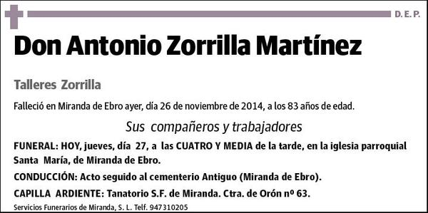 ZORRILLA MARTINEZ,ANTONIO