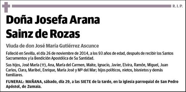 ARANA SAINZ DE ROZAS,JOSEFA