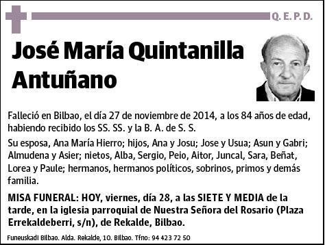 QUINTANILLA ANTUÑANO,JOSE MARIA