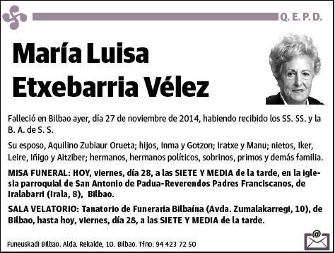 ETXEBARRIA VELEZ,MARIA LUISA
