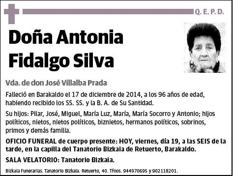 FIDALGO SILVA,ANTONIA