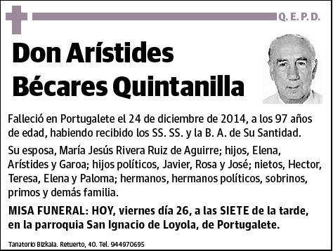 BECARES QUINTANILLA,ARISTIDES