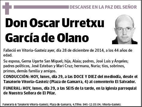 URRETXU GARCIA DE OLANO,OSCAR