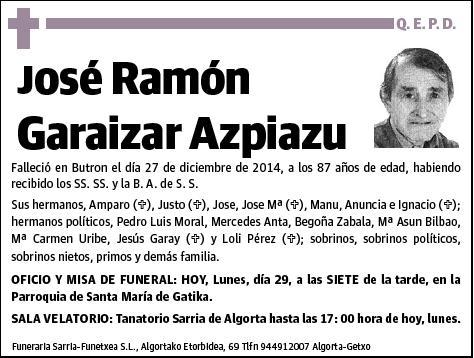 GARAIZAR AZPIAZU,JOSE RAMON