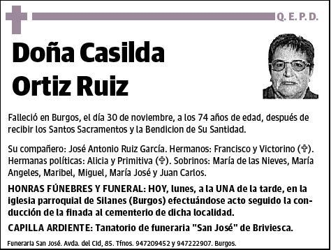 ORTIZ RUIZ,CASILDA