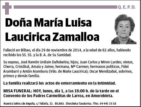 LAUCIRICA ZAMALLOA,MARIA LUISA