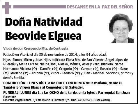 BEOVIDE ELGUEA,NATIVIDAD