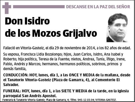 DE LOS MOZOS GRIJALVO,ISIDRO