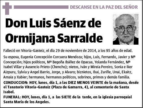 SAENZ DE ORMIJANA SARRALDE,LUIS