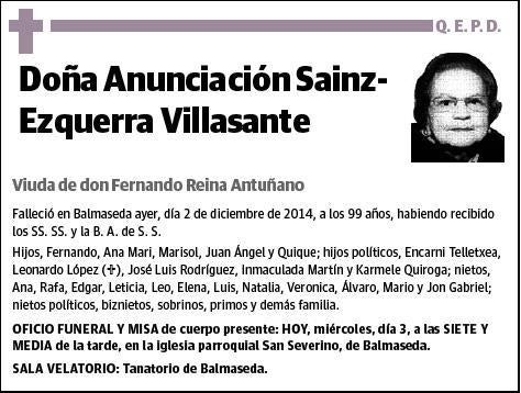 SAINZ-EZQUERRA VILLASANTE,ANUNCIACION