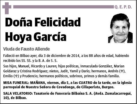 HOYA GARCIA,FELICIDAD