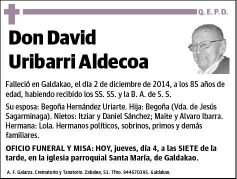 URIBARRI ALDECOA,DAVID