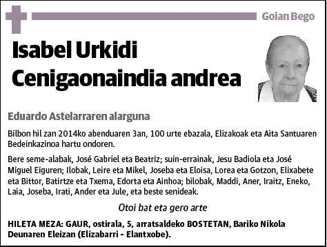 URKIDI CENIGAONAINDIA,ISABEL