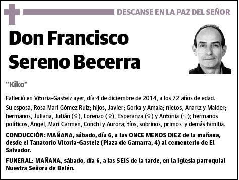 SERENO BECERRA,FRANCISCO