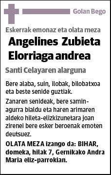 ZUBIETA ELORRIAGA,ANGELINES