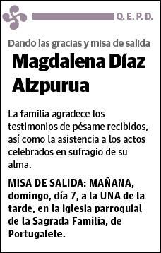 DIAZ AIZPURUA,MAGDALENA