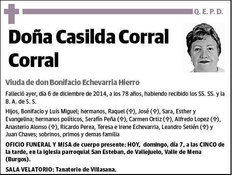 CORRAL CORRAL,CASILDA