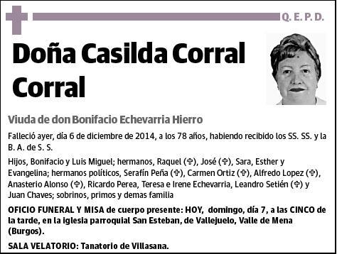 CORRAL CORRAL,CASILDA