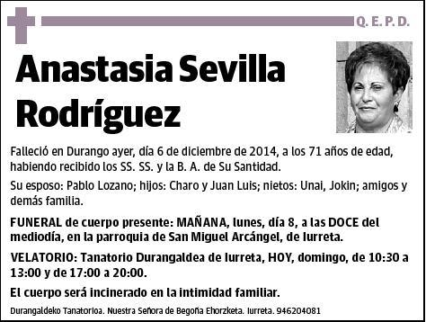 SEVILLA RODRIGUEZ,ANASTASIA