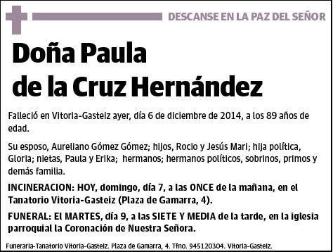 DE LA CRUZ HERNANDEZ,PAULA