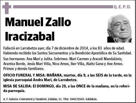 ZALLO IRACIZABAL,MANUEL