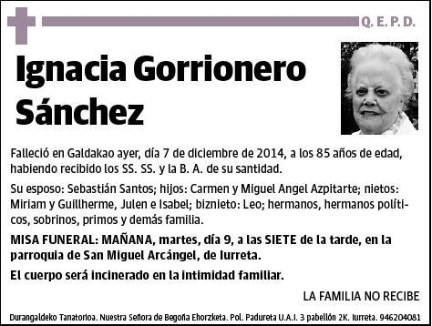 GORRIONERO SANCHEZ,IGNACIA