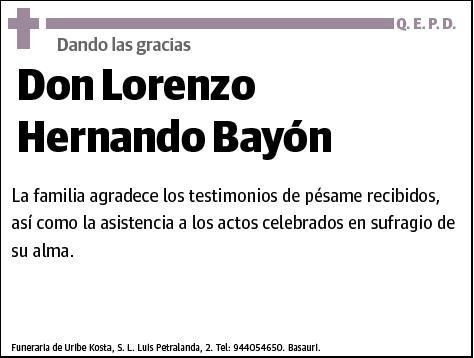 HERNANDO BAYON,LORENZO