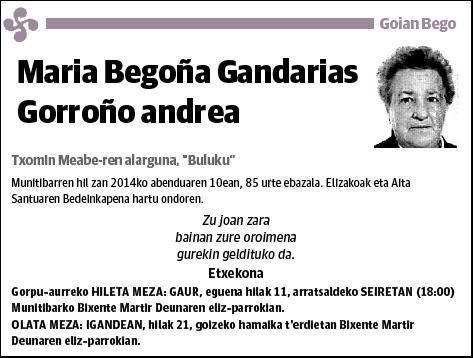 GANDARIAS GORROÑO,MARIA BEGOÑA