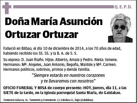 ORTUZAR ORTUZAR,MARIA ASUNCION