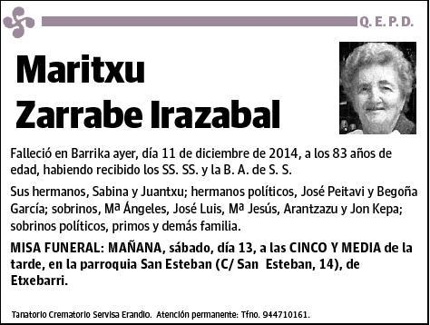 ZARRABE IRAZABAL,MARITXU