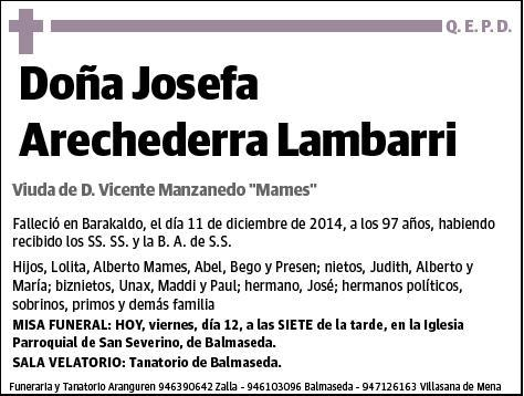 ARECHEDERRA LAMBARRI,JOSEFA