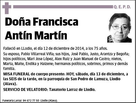 ANTÍN MARTÍN,FRANCISCA