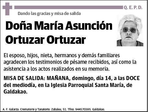 ORTUZAR ORTUZAR,MARÍA ASUNCIÓN