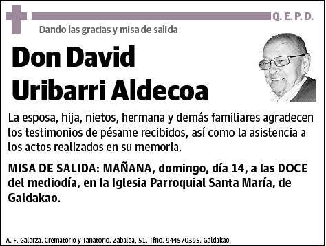 URIBARRI ALDECOA,DAVID