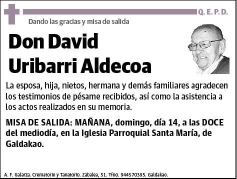 URIBARRI ALDECOA,DAVID