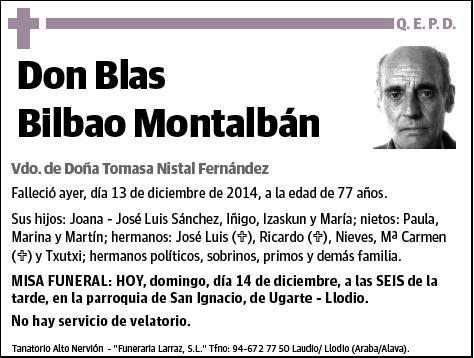 BILBAO MONTALBAN,BLAS