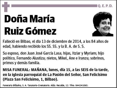 RUIZ GOMEZ,MARIA