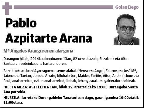 AZPITARTE ARANA,PABLO