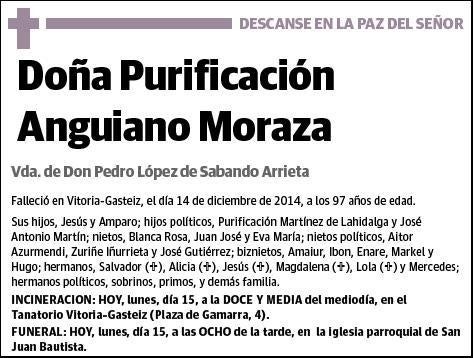 ANGUIANO MORAZA,PURIFICACION