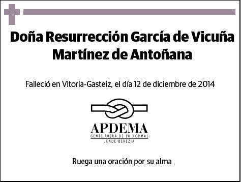 GARCIA DE VICUÑA MARTINEZ DE ANTOÑANA,RESURRECCION