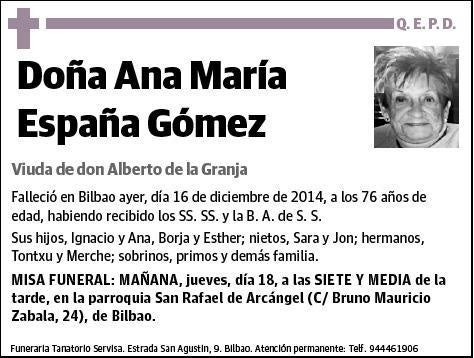 ESPAÑA GOMEZ,ANA MARIA